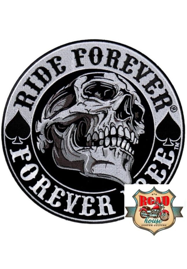 PATCH ÉCUSSON BIKER SKULL RIDE FOREVER.