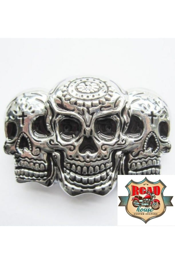 BOUCLE CEINTURE SKULL TRIO MEXICAINE