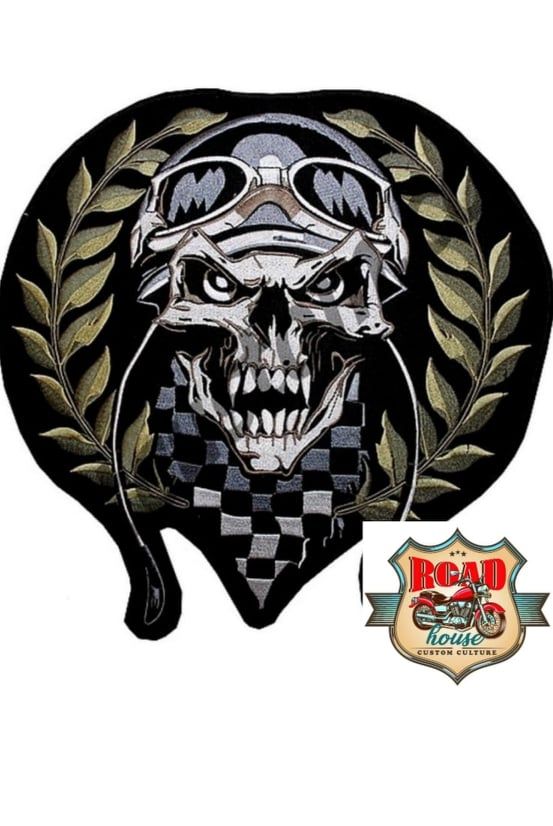 ECUSSON PATCH SKULL RACING BLOUSON VESTE BIKER.