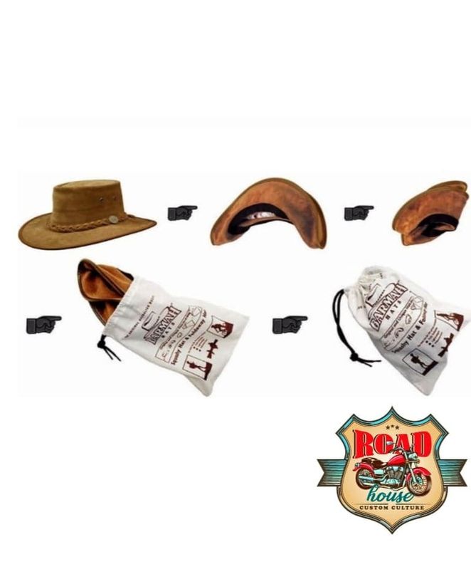 Véritable chapeau Barmah Australien en cuir marron Hats.