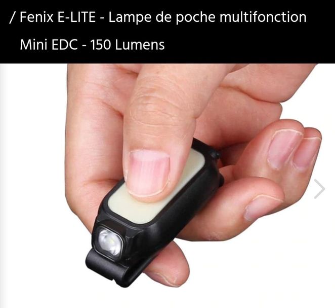 Fenix E-LITE - Lampe de poche multifonction Mini EDC - 150 Lumens avec clips casquette