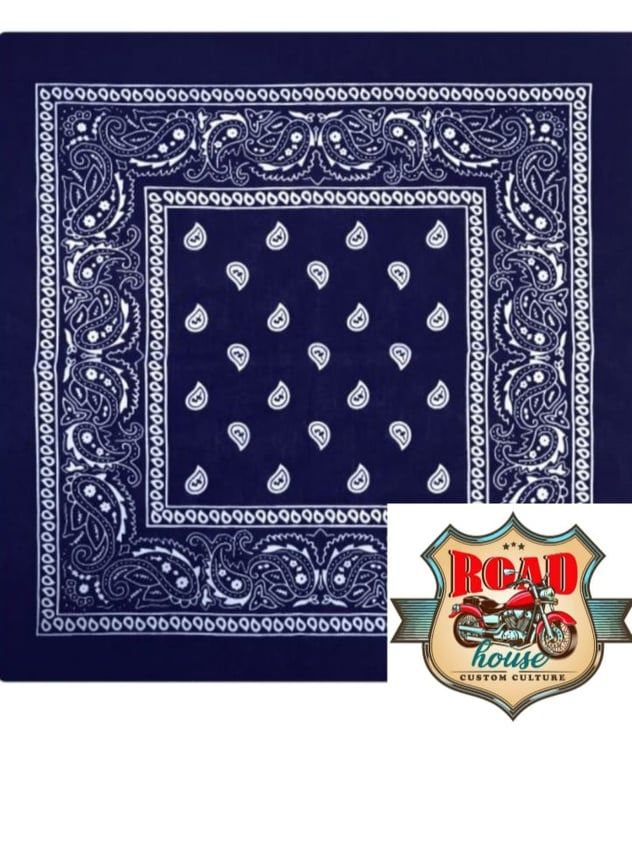 BANDANA FOULARD WESTERN BIKER BLEU