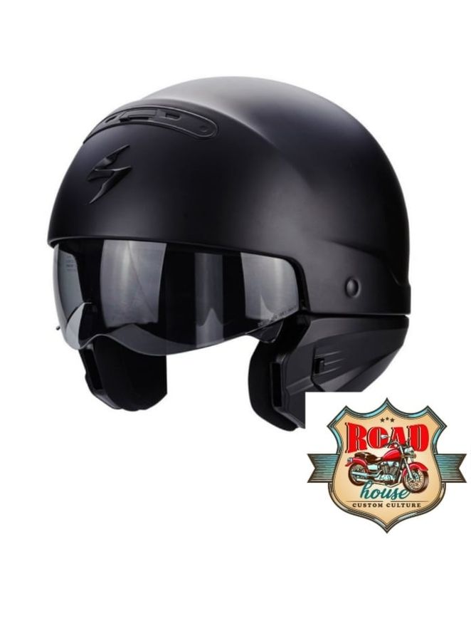 CASQUE SCORPION EXO-COMBAT EVO SOLID NOIR - MOTO CUSTOM