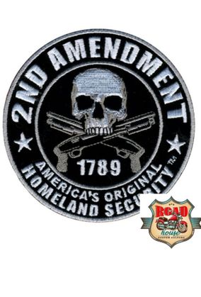 PATCH ÉCUSSON BIKER SKULL "2ND AMENDMENT".