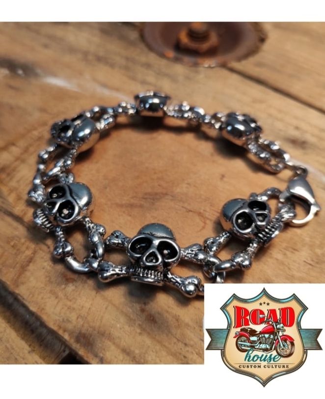 Bracelet métal Skull os