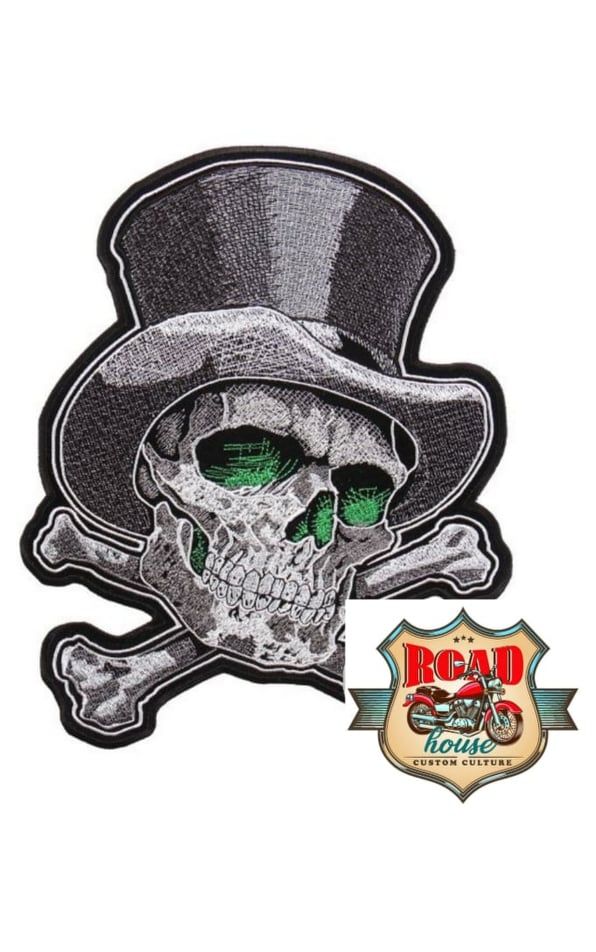 PATCH THERMOCOLLANT SKULL CHAPEAU HAUT DE FORME