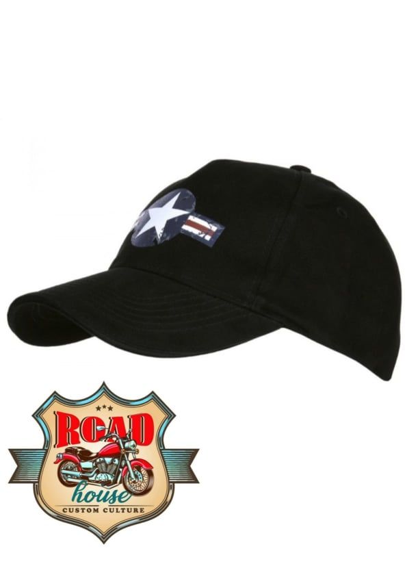 CASQUETTE NOIRE US AIR FORCE WWII BIKER CUSTOM