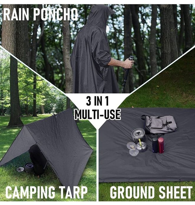 3-en-1 Poncho Multi-Fonctionnel Imperméable 