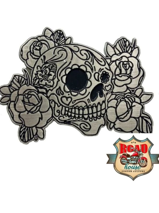 PIN'S ÉPINGLETTE SKULL MUERTA FLOWERS