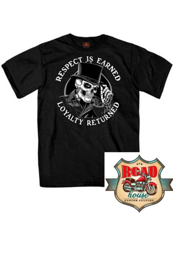 T-SHIRT NOIR BIKER SKULL JOKER