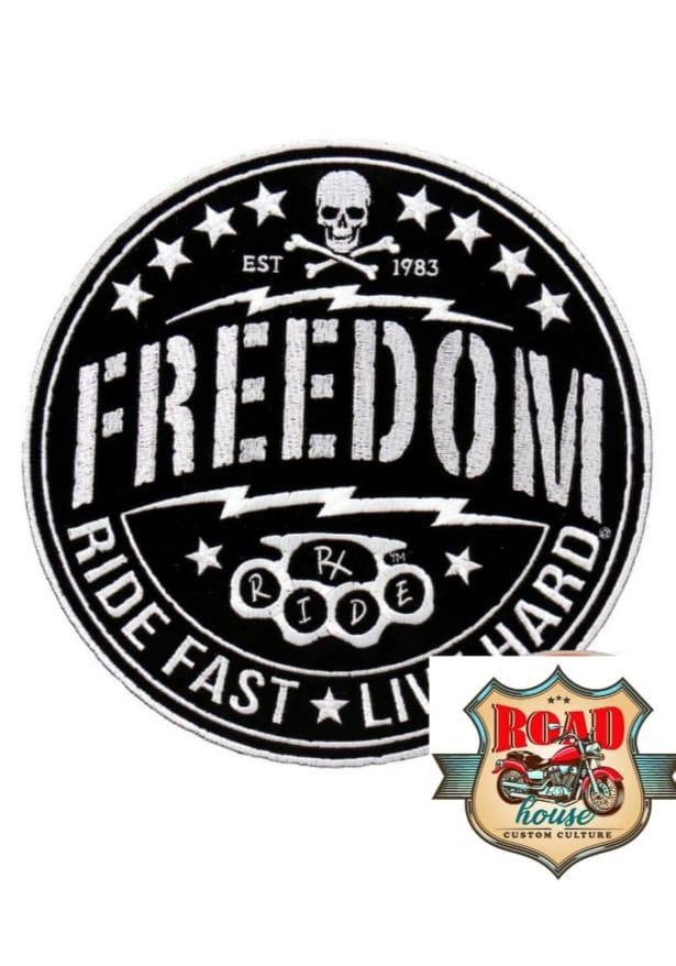 PATCH ÉCUSSON BIKER SKULL FREEDOM