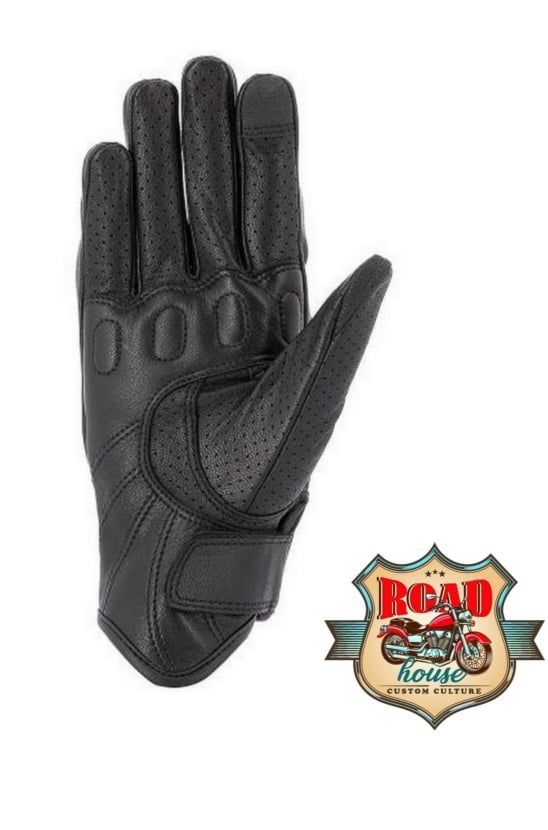 GANTS PERFORÉS ASTON CUIR NOIRS HOMOLOGUÉS CE