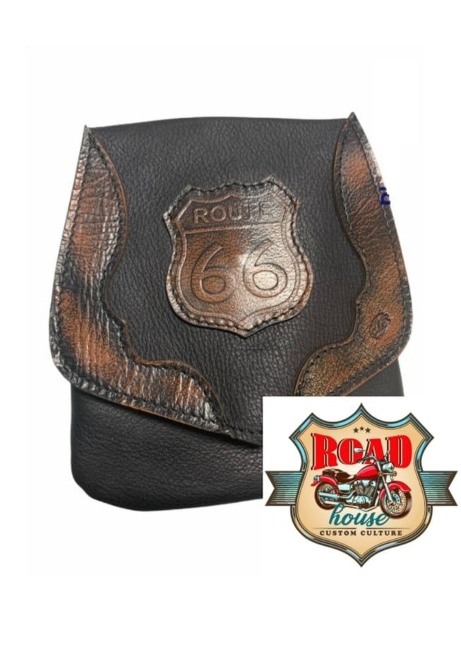 SACOCHE DE JAMBE CUIR ROUTE 66 VINTAGE - POCHETTE REVOLVER