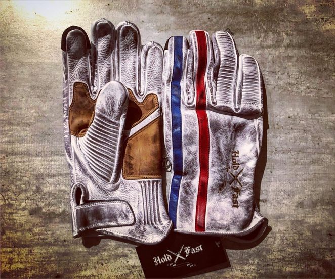 Gants moto Cuir Blanc “1971 Le Mans”