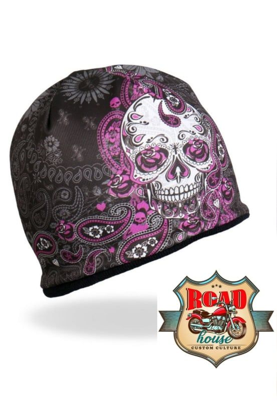 BONNET BIKER LADY SKULL