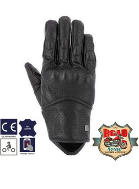 GANTS PERFORÉS ASTON CUIR NOIRS HOMOLOGUÉS CE