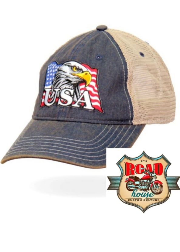 CASQUETTE TRUCKER AIGLE DRAPEAU USA