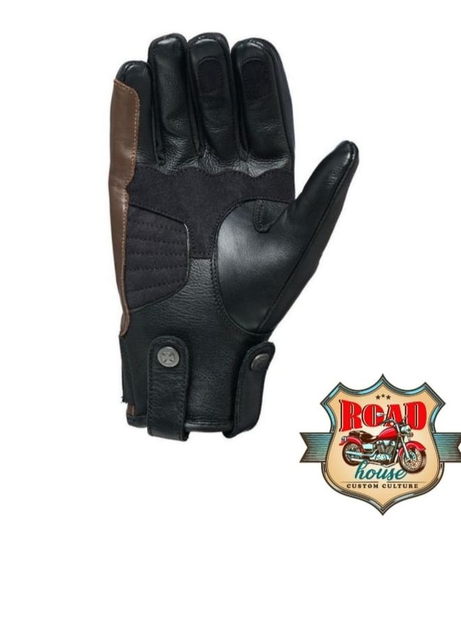 GANTS WCC GRUNGE CUIR NOIR ET MARRON HOMOLOGUÉS CE