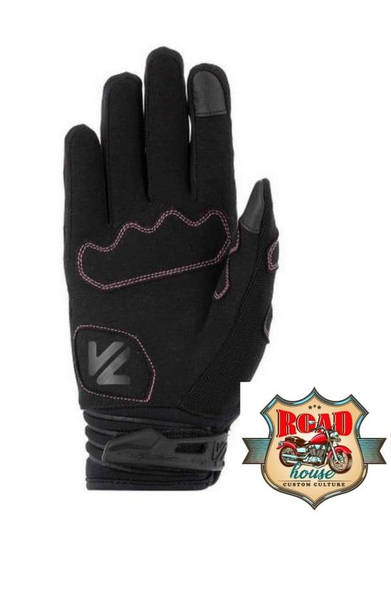 PAIRE DE GANTS LADY RIDER DISTRICT 18 TEXTILE NOIRS HOMOLOGUÉS CE