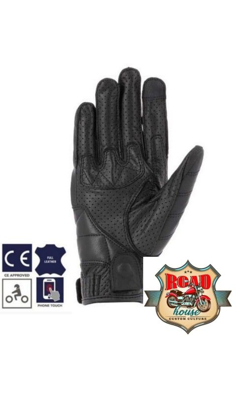 GANTS ÉTÉ HOMME CUIR NOIRS OVERLAP HOMOLOGUÉS CE